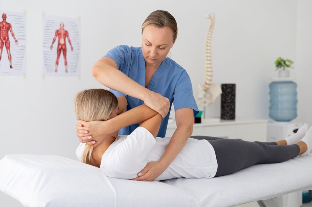 physiotherapy session to girl